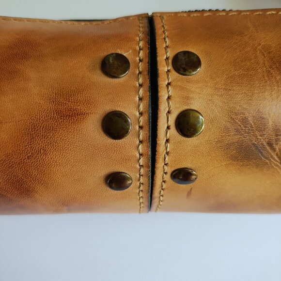 Patricia Nash Isla Oblong Case Riot Rust Leather Pencil Cosmetic Bag NWT - Picture 2 of 16